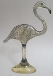 ABRAHAM PALATNIK  - ( Natal, 19 de fevereiro de 1928- Rio de Janeiro, 9 de maio de 2020) . Grande escultura em resina de poliéster, peça representando flamingo em translúcido e preto, assinada na base,  MED. 35 x 24 centímetros.
