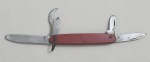 Antigo canivete com quatro lâminas, med. 16 centímetros.