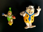 Bonecos em plástico rígido,  Fred e Barney, o maior med. 8 centímetros.