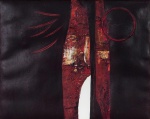 Kazuo Wakabayashi (Kobe, Japão 1931), "Vermelho e Preto", Óleo sobre tela. Assinado. Datado de 1972. Med 51 x 64 cm (MI); 54 x 67 cm (ME). Presença de selo no verso da Galeria de Arte Ipanema. Acompanha convite da Vernissage de outubro de 1973 na qual foi adquirido.  Sujidade sobre a camada pictórica. Ondulação da superfície da tela. Coleção Hofmann - Rio de Janeiro /RJ. Nota Biográfica: Pintor. Em 1944, estuda na Escola Técnica de Hikone, em Shiga, Japão. Entre 1947 e 1950, freqüenta a Escola de Belas Artes e a Academia Niki, em Tóquio, e as aulas de desenho e pintura de Kanosuke Tamura. De volta a Kobe, prepara-se para ingressar na Faculdade de Arquitetura da Universidade de Tóquio, porém abandona a arquitetura em 1950, voltando-se para a pintura. No ano seguinte, integra o grupo Babel, ao lado de Rokuichi, Kaibara, Ko Nishimura e outros. Em 1953, torna-se membro do grupo Seiki e publica álbum de pinturas e poesias e, em 1954, participa do Delta, além de ilustrar os jornais Shinko Shimbum e All Sports. Entre as décadas de 1940 e 1960, participa de salões japoneses recebendo prêmios em 1947, 1950, 1954 e 1959. Em 1961, transfere-se para São Paulo e torna-se membro do Grupo Seibi, apresentado por Manabu Mabe (1924 - 1997) e Tomie Ohtake (1913). Dois anos depois, recebe medalha de ouro tanto no 12º Salão Paulista de Arte Moderna como no 7º Salão do Grupo Seibi de Artistas Plásticos. É agraciado com o primeiro prêmio no Salão de Abril do Museu de Arte Moderna do Rio de Janeiro - MAM/RJ, em 1966. Participa de diversas edições da Bienal Internacional de São Paulo, entre 1963 e 1967, quando é premiado. Em 1992, publica-se o livro Wakabayashi, com apresentação do crítico Jayme Mauricio, e, no ano seguinte, o Paço das Artes, em São Paulo, apresenta uma retrospectiva de sua obra. Referência bibliográfica : https://www.guiadasartes.com.br/kazuo-wakabayashi/pintor.