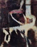Tsuji Sejya (Toquio, ?),  "Composição Marrom" . Óleo sobre tela. Med.92,5 x 73cm(MI). Assinado e datado de 1962. Etiqueta no verso da Galeria Sistina. Exposição 1963. Sujidade sobre a camada pictórica. Superfície pictórica com craquelê e perdas de substância. Coleção Hofmann - Rio de Janeiro /RJ. Nota Biográfica: Citado no "VIDA E ARTE DOS JAPONESES NO BRASIL" - Impresso no Brasil - Printed in Brazil, 1988 Copyright - Museu de Arte de São Paulo Assis Chateaubriand - Banco América do SulEsta edição foi favorecida pelos benefícios da Lei 7.505/86, de 2 de julho de 1986 (lei Sarney)Museu de Arte de São Paulo Assis ChateaubriandCPCn.  35.000002/86-14 http://www.imigrantesjaponeses.com.br/vida%20e%20arte%20dos%20japoneses.pdf
