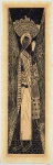 Karl Heinz Hansen (Hamburgo, Alemanha, 1915 - São Paulo, SP, 1978),"Sem Título". Xilogravura sobre papel japonês. Assinado. Datado de 1955. Tiragem PA. Med 78 x 24 cm (medidas totais); 70 x 18 cm (mancha).  Pontos de acidez. Obra restaurada no passado. Coleção Hofmann - Rio de Janeiro/RJ.  Nota Biográfica : Karl Heinz Hansen foi um marinheiro, escultor, pintor e cineasta alemão, nascido em Hamburgo, em 1915.Após a Segunda Guerra Mundial, quando foi soldado, pintou sua cidade natal destruída pelos bombardeios. Depois fez ilustrações para histórias infantis e suas primeiras xilogravuras.Em 1950, emigrou para o Brasil e começou a trabalhar como ilustrador na editora Melhoramentos, em São Paulo.Em 1955, foi para a Bahia onde fez uma exposição na antiga Galeria Oxumaré. Estabeleceu-se em Salvador onde continuou seu trabalho como ilustrador.Retornou à Alemanha em 1959, onde trabalhou em seu atelier no castelo Tittmoning. Foi para a Etiópia, em 1963, e ajudou a estabelecer a Escola de Belas Artes.Em 1966, retornou a Salvador. Naturalizou-se e adotou o nome artístico de Hansen Bahia. No ano seguinte, passou a ensinar artes gráficas da Escola de Belas Artes da Universidade Federal da Bahia. Em 1970, mudou-se para São Felix, no Recôncavo Baiano, onde morou até a sua morte, em 1978.Deixou, por testamento, suas obras para a Fundação Hansen Bahia, em Cachoeira. Cinco anos depois, também faleceu sua esposa Ilse Hanser, que doou a Fazenda Santa Bárbara, em São Felix.O artista fez ilustrações para obras suas e de Jorge Amado, Castro Alves, François Villon, Bertolt Brecht e outros.  Referência Biográfica:   http://www.bahiaturismo.com/cachoeira/hansen-bahia.htm