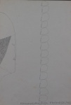 Farnese de Andrade Neto (Araguari, Minas Gerais, 1926 - Rio de Janeiro, Rio de Janeiro, 1996,), "Anucniação", Técnica mista sobre papel (nanquim e outros), assinado e datado 1966. Med 47,5 x 32,5 cm (Sem moldura). Esta obra é uma homenagem ao seu amigo Antônio Maia. Marcas do tempo. Pontos de acidez. No estado. Coleção particular Rio de janeiro/RJ , proveniente do atelier do artista.  Nota Biográfica: Pintor, escultor, desenhista, gravador, ilustrador. Muda-se, em 1942, para Belo Horizonte onde, entre 1945 e 1948, estuda desenho com Guignard (1896-1962), na Escola do Parque. Em 1948 muda-se para o Rio de Janeiro para tratar uma tuberculose pulmonar. Entre 1950 e 1960, trabalha como ilustrador para o Suplemento Literário do Diário de Notícias, Correio da Manhã, o Jornal de Letras, e para as revistas Rio Magazine, Sombra, O Cruzeiro, Revista Branca e Manchete. Em 1959, começa a frequentar o Ateliê de Gravura do Museu de Arte Moderna do Rio de Janeiro (MAM/RJ), onde se aperfeiçoa em gravura em metal com orientações de Johnny Friedlaender (1912-1992). Convive com vários artistas que frequentam o Ateliê, entre eles Rossini Perez (1932), com quem desenvolve trabalhos de 1959 a 1961. Em 1964, começa a criar obras com materiais descartados, coletados nas praias e nos aterros. Posteriormente utiliza armários, oratórios, gamelas, ex-votos, adquiridos em antiquários e depósitos de materiais usados. Fotografias antigas também estão presentes em sua obra. Desde 1967, utiliza resina de poliéster, envolvendo materiais perecíveis. No Salão Nacional de Arte Moderna de 1970, recebe o prêmio de viagem ao exterior. Parte para a Espanha, instala um estúdio em Barcelona e lá permanece até 1975.