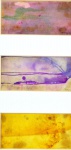 Dirceu da Câmara Nery,(Cenógrafo e aderecista/ Pernambuco ?),"Sem título". Técnica mista sobre papel - Tríptico. Assinado e datado 1963. Pequenas faltas. 10 x 20 cm (Cada obra); 63,5 x 42 cm (moldura). Coleção Particular Maria Inez e Alfredo Souto de Almeida - Rio de Janeiro/RJ.