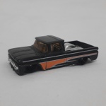 Hotwheels pick-up GM TM 1962, preta, custom, Malasya, 7 cm