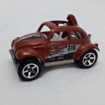 Hotwheels Fusca Baja, vermelho metálico, chassi de ferro, Mattel Malasya 1983, 5,7 cm
