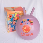 Brinquedo antigo - Bola Pula Pula da Eliana. Na caixa original. Cheia mede aprox. 34cm de diâmetro. A caixa mede  37cm de altura. Testada e não contem furo