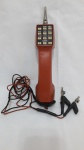 Vintage Telefone Walker, usado no serviço de reparos de linhas telefônicas, vermelho, completo, em excelente estado