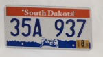 Linda placa americana de automóvel do estado da Dakota do Sul, com a estampa do Monte Rushmore, medindo 15,5 x 30,5 cm