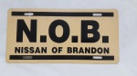 Placa americana de concessionaria Nissan, em Brandon, Florida, para uso na dianteira, medindo 15 x 30,5 cm