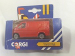 Corgi Transit Van, Ford vermelha, Royal Mail, Parcels, 1984, Grã Bretanha, 1/64, caixa original