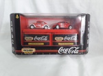 Fusca 1962 e Beetle 1998, Matchbox, Coca Cola, 1999, embalagem original, marcas do tempo