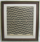 MAURICIO NOGUEIRA LIMA - GEOMÉTRICOS -  GUACHE SOBRE CARTÃO - 34X33cm.