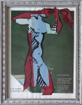 Zaven Paré (1961). LONGA SUZANNE NO BANHO. São Paulo, 1994. Colagem e nanquim sobre papel. 32 x 25 cm (emoldurado, com proteção de vidro). Carimbo do artista no cid.