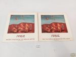 2 Antigos Catalogos do Museu Nacional de Belas Artes  pinturas do artista Teruz , , com dedicatoria . Medida: 20 cm x 20 cm.