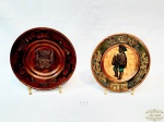 2 Pratos Decorativos Peruanos Acobreados. Medida 19,5 cm e 20,5 cm diametro.