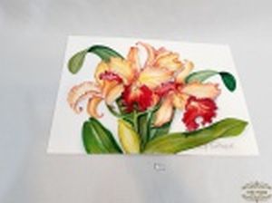 Obra pintura aquarela sob papel canson assinadas luis Antonelli representando orquideas. medida: 29,7 cm x 42 cm.