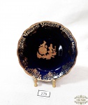Limiges-Prato Cenas Galante Azul Cobalto Porcelana Limoges . Medida:  10 cm diametro