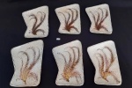 Jogo 6 Petisqueiras Antiga Ceramica Tupy Decorada Relevo. Medida 21 comprimento x 14,5 Largura x 2 Altura