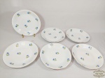Jogo de 6  Pratos Fundos Porcelana Floral Renner. Medida 22 cm diametro