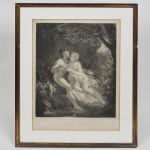 ALBRIER PINX - La Leçon de Flûte - Gravura francesa gravada por Durand et Sauvé. Med: 38 x 54cm (Obra) e (54 x 70cm (Total)