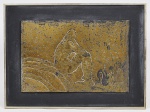 ESTHER - Figura Feminina Sentada - Gravura talhada em metal, assinada no CIE, datada de 1946 e Medindo: 46 x 31cm (Apresenta desgastes por oxidação)