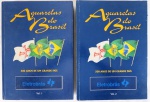 LIVRO - "Aquarelas do Brasil - 500 Anos de um Grande País (1500-2000)", Composto por II Volumes. Contando a história de personalidades, eventos e lugares de todo o país em textos apresentativos sempre acompanhados por uma uma representação em aquarela (reproduzida no livro). Textos de diversos autores e aquarelas de diversos artistas - 492 pp (Vol. I) e 560 pp (Vol. II - Rio de Janeiro: Ventura Cultural - grande formato - com alguns desgastes de uso - bom estado de conservação