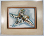 Ubirajara - (Filho do Pintor Silvio Pinto) -   abstrato  óleo sobre tela - assinado c.i.e - Med. 55 x 65 cm/30 x 40 cm.
