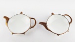 2 porta sachê em formato de bule para chá em porcelana manufatura Gromwell&Morgan . Medidas aproximadas 12 x 9 cm