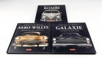 Lote contendo 3 livros tema clássicos do Brasil títulos Kombi - Aero-Willys - Galaxie, editora Aplaúde. Medidas aproximadas 18,5 x18,5 cm e altura 1 cm