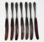 7 facas em inox manufatura Hércules. Medidas aproximadas comprimento 20,5 cm