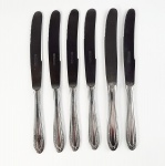 6 facas em inox manufatura Hércules. Medidas aproximadas comprimento 20,5 cm