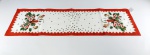 Caminho de mesa branco com tema natalino. Medidas aproximadas 100 x 30 cm