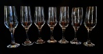 7 taças para espumante em vidro vinícola Salton. Medidas aproximadas altura 20,5 cm e 19,5 cm