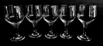5 taças em vidro para vinho tinto. Medidas aproximadas altura 16 cm e diâmetro 7 cm