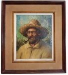 P. LICATTI (Prof. José Paulo Licatti ) Homem fumando cachimbo, o.s.eucatex, assinado no c.i.d. Medidas aproximadas 26,5 x 35,5 cm e com moldura 45 x 51cm