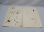 Jogo de 2 gravuras de Nureyev Caribe. Medindo 46cm x 32cm.