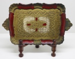DIVERSOS - Bandeja italiana com rica douração. Med. 30x18 cm.