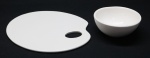 PORCELANA - Palete em porcelana branca e bowl.