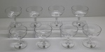 CRISTAL - Lote de 8 taças cristal Hering. Alt. 10 cm.