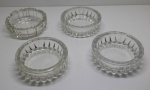 DEMI CRISTAL - Lote de 4 grandes cinzeiros moldados.