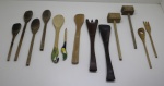DIVERSOS - Lote de diversos utensílios de cozinha em madeira.