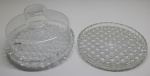 CRISTAL - Lote de queijeira em cristal com base extra. Med. 10x20 cm e 2x20 cm.