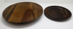 DIVERSOS - Bandeja giratória e prato em madeira. Med. 44 cm e 30 cm.
