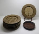 DIVERSOS - Conjunto 6 susplast em ratan. Dia 33 cm.