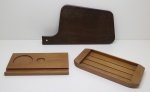 DIVERSOS - Lote de 3 utensílios em madeira. Med. 36x20 cm e 25x14 cm.
