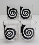 DEMI CRISTAL - Lote de 4 copos whisky. Med. 9 cm.