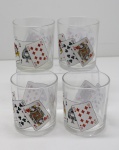 DEMI CRISTAL - Lote de 4 copos whisky. Med. 7,5 cm.