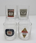 DEMI CRISTAL - Lote de 4 copos whisky. Med. 8 cm.