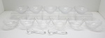 DEMI CRISTAL - Lote de 11 potes sobremesa e 2 colheres. Alt. 20 cm. Modelos diferentes. Med. 6x13 cm, 5x13 cm e 15 cm.